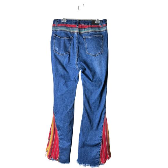 Lucky & Blessed Flare Jeans with Stripe Inset Accent Sz 16 - Picture 2 of 6